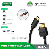 Ugreen HD127 Micro HDMI to HDMI Cable (4K@30Hz) (3M)